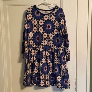 Tea Collection Navy and Pink Floral Kids Dress